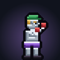 Mad Hammer, a chrome-skinned fighter in a cap